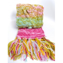Sciarpa in lana base rosa
