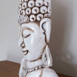 Buddha in legno decapato mezzobusto