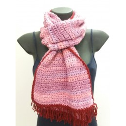 Sciarpa lana rosa/bordeaux