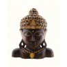 Buddha in legno scuro mezzobusto